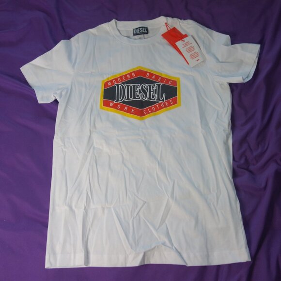 Diesel Modern Classic Work Clothes T-DIEGOR-E14 White COL100 Size Small T-Shirt - Picture 1 of 10